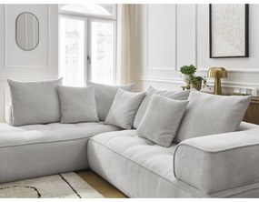 Világosszürke zsenília sarokkanapé (bal oldali-L alakú) Whesley – Bobochic Paris