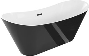 Luxury Celia szabadon álló fürdökád akril  170 x 75 cm, fehér/fekete,  leeresztö   fekete - 52331707575-B Térben álló kád