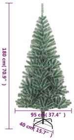 zöld műkarácsonyfa hóval 180 cm