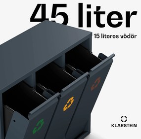 Klarstein Ordnungshüter 3, 45 liter, 3 kosár, szagmentes, egyszerű töltés