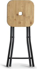 Gedy Gedy, KENTA Fürdőszobaszék, 27x27cm, fekete/bambusz, CO77