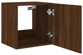 barna tölgyszínű fali TV-szekrény LED-del 40,5x35x40 cm