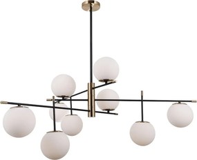 ITALUX PND-43660-9 STELIA Többágú Függesztett Lámpa Antik Bronz, Fehér, Matt Fekete E14 IP20