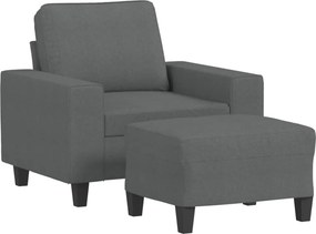 vidaXL sötétszürke szövet kanapéfotel lábtartóval 60 cm
