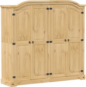 vidaXL Corona tömör fenyőfa ruhásszekrény 194 x 52 x 186 cm