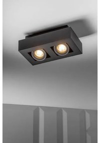 Lámpa Mennyezeti lámpatest ASTER, AC220-240V, 50/60 Hz, GU10, max.50W, IP20, alumínium, dupla, fekete