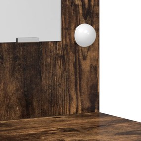 LED világítással rendelkező öltöztető asztal Füstölt tölgy 50x41x135 cm