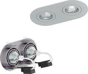 RENDL BIZZ II billenthető szálcsiszolt alumínium 12V GU5,3 2x50W