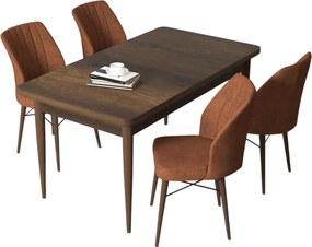 Arp étkezőgarnitúra, barokk-téglavörös, 110 cm