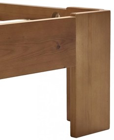 mézbarna tömör fenyőfa ágykeret 120 x 200 cm