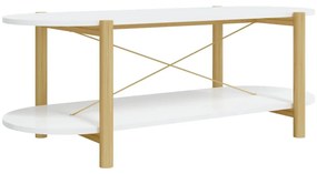 Fehér szerelt fa dohányzóasztal 110 x 48 x 40 cm