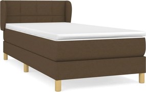vidaXL sötétbarna szövet rugós ágy matraccal 90 x 200 cm