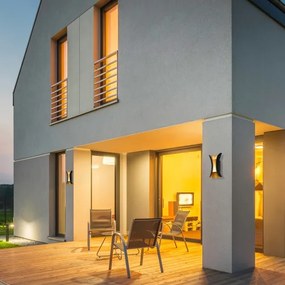 ITALUX PL-356-M BK+GD - DANTE LED 10W/230V kültéri fali lámpa, 20 cm