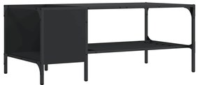 Fekete szerelt fa dohányzóasztal állvánnyal 100 x 51 x 40 cm