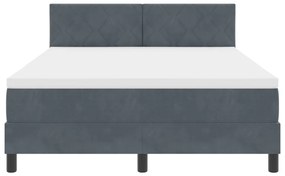 Boxspring Ágy Matresszel és LED világítással Sötétszürke 140x200 cm Bársonyos