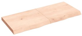 kezeletlen tömör tölgyfa fali polc 120x50x(2-6) cm