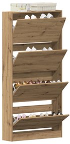 Cipőszekrény Kézműves tölgy Szerelt fa 80 x 21 x 163.5 cm Tartós