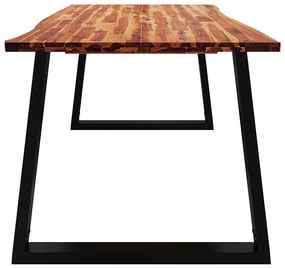 Tömör akácfa étkezőasztal természetes éllel 200 x 90 x 75 cm
