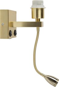 Art Deco fali lámpa arany USB-vel és rugalmas karral - Brescia Combi