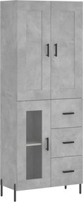 vidaXL betonszürke szerelt fa magasszekrény 69,5 x 34 x 180 cm