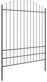 Kerti Kerítés Íves Felső Szürke 5.1x2 m Acél