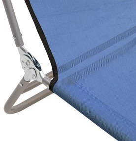 2 db kék textilén és acél összecsukható napágy
