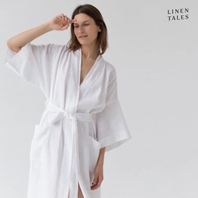 Fehér len fürdőköpeny S/M Summer – Linen Tales