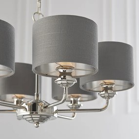 Endon klasszikus csillár highclere nickel-nero faszén end94381