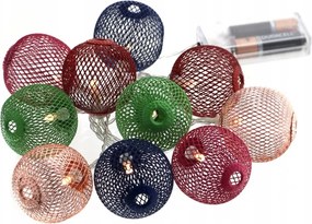 Girland Led Lámpák Gömbök Színes Pamut Fém