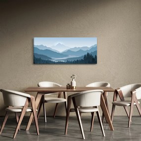 Kép - a hegyek grafikája (120x50 cm)