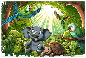 Kép - Vidám állatkák (90x60 cm)