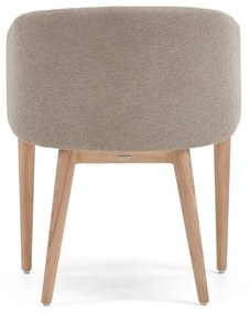 Bézs kárpitozott karfás étkezőfotel Harlan – Kave Home