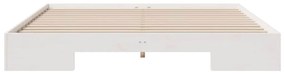 vidaXL Földi ágykeret tárolóval Fehér 200 x 200 cm Tömör fenyőfa