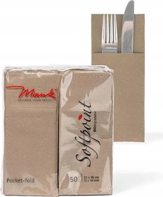 Evőeszköz szalvéták 40 cm x 33 cm Softpoint bézs szürke Mank (50 db)