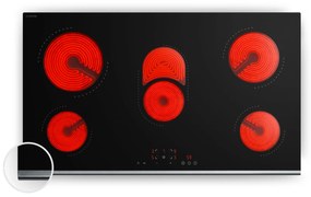 Klarstein Verosteel üvegkerámia főzőlap, Minimalista, erőteljes, 5 főzőzóna, 8400 W, 90 cm