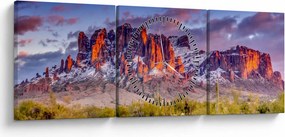 Kép - Hegyek Arizonában (órával) (90x30 cm)