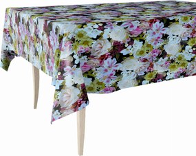 Cerata Vastag Abrosz Fekete Cerata Színes Virágokkal 140x240