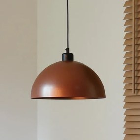 Duolla - IRONLINE zsinóros függőlámpa 1xE27/15W/230V átmérő 27 cm réz/fekete