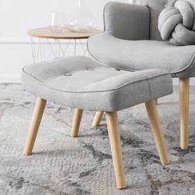 Füles Fotel Lábtartóval Szürke Színben. LOZANO 2