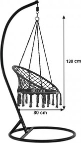 Szürke függőszék KOLUMBIA párnával