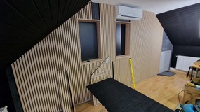 FREJA Dekoratív Akusztikus falpanel 200x60x2,2cm -  Egyedi méretre is levágjuk - 200x60x2,2cm , Walnut