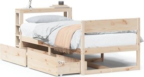 vidaXL tömör fenyőfa ágykeret matrac nélkül 90 x 190 cm