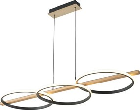 ZUMA LINE MD3913-3-3BWLT ALMERIA Modern Led Függesztett Lámpa Fekete, Faipari LED IP20