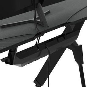 Gaming asztal FALCON LED RGB háttérvilágítással 116x60 cm fekete