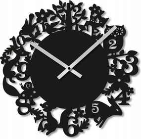 Falióra 50 cm Fa Falióra Nagy Fekete Állatok Virágok