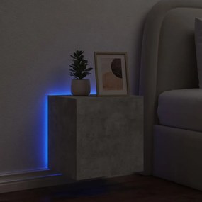 betonszürke falra szerelhető TV-szekrény LED-del 40,5x35x40 cm