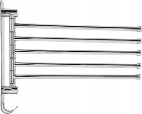 Fürdőszobai Törölközőtartó, Forgatható, 5 Karos