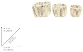 Textil tárolókosár szett 3 db-os 30x25x19 cm Tom Tailor – Wenko