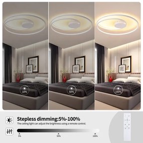 Brilagi - dimmelhető LED mennyezeti lámpa TWISTER LED/105W/230V, Ø 100 cm, fehér + távirányító