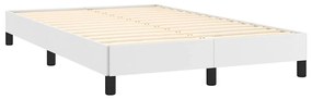 fehér műbőr rugós és LED-es ágy matraccal 120x190 cm